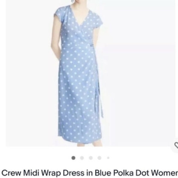 J.Crew Midi Wrap Polka Dot Dress in Soft Rayon - Picture 2 of 2